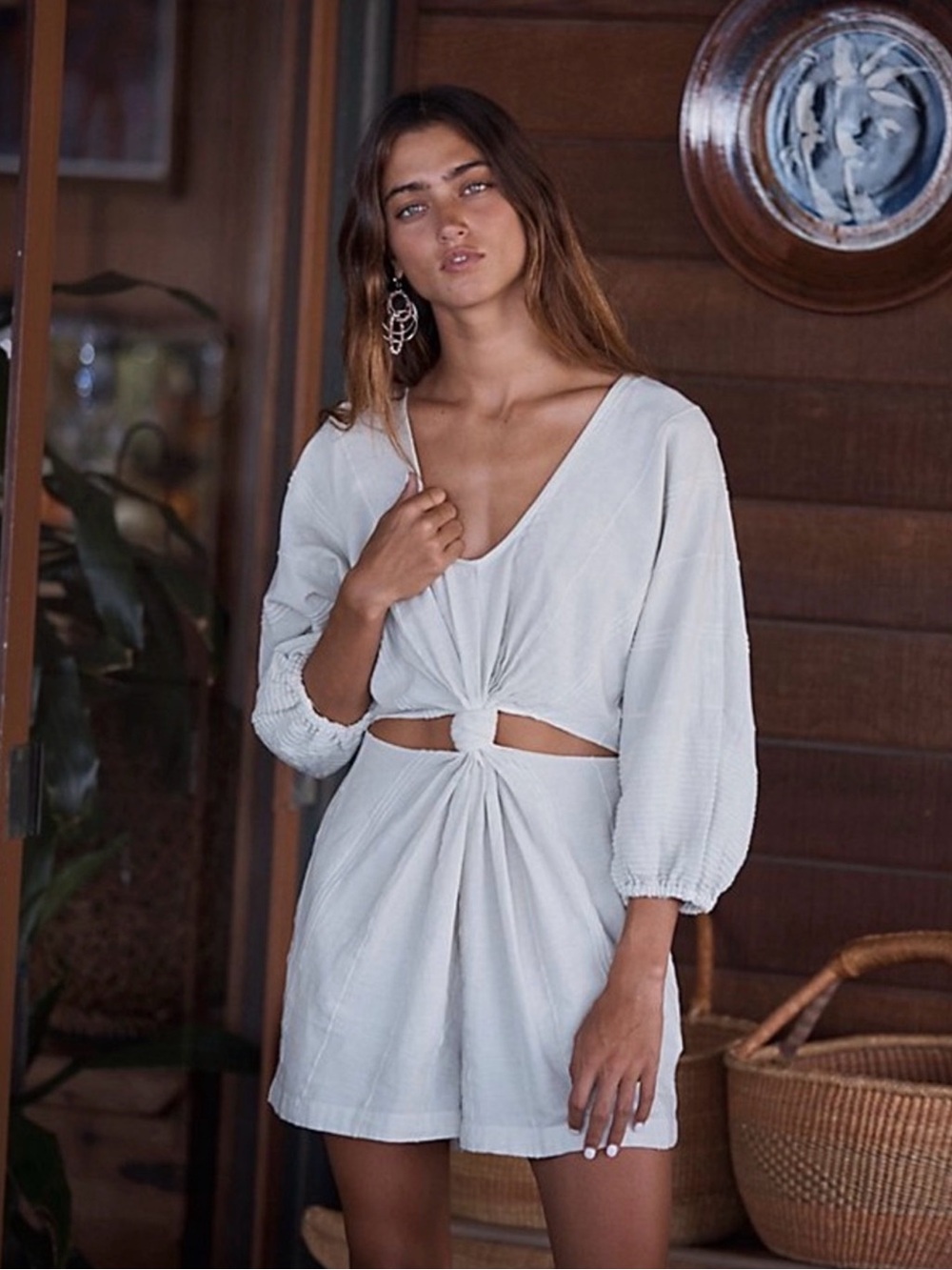 Free People Knotty But Nice Romper in White